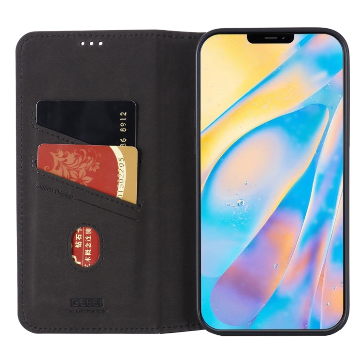 For iPhone 12 mini GEBEI PU+TPU Horizontal Flip Protective Case with Holder & Card Slots (Black) - HoMEdemic™ 