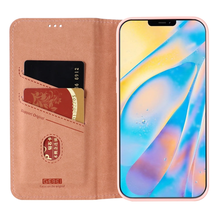 For iPhone 12 / 12 Pro GEBEI PU+TPU Horizontal Flip Protective Case with Holder & Card Slots(Rose Gold) - HoMEdemic™ 