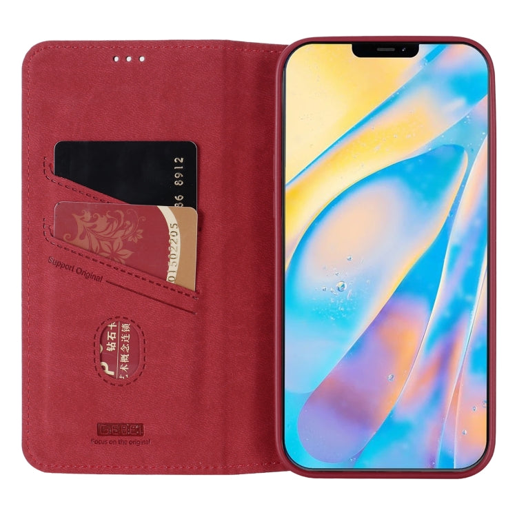 For iPhone 12 / 12 Pro GEBEI PU+TPU Horizontal Flip Protective Case with Holder & Card Slots(Red) - HoMEdemic™ 