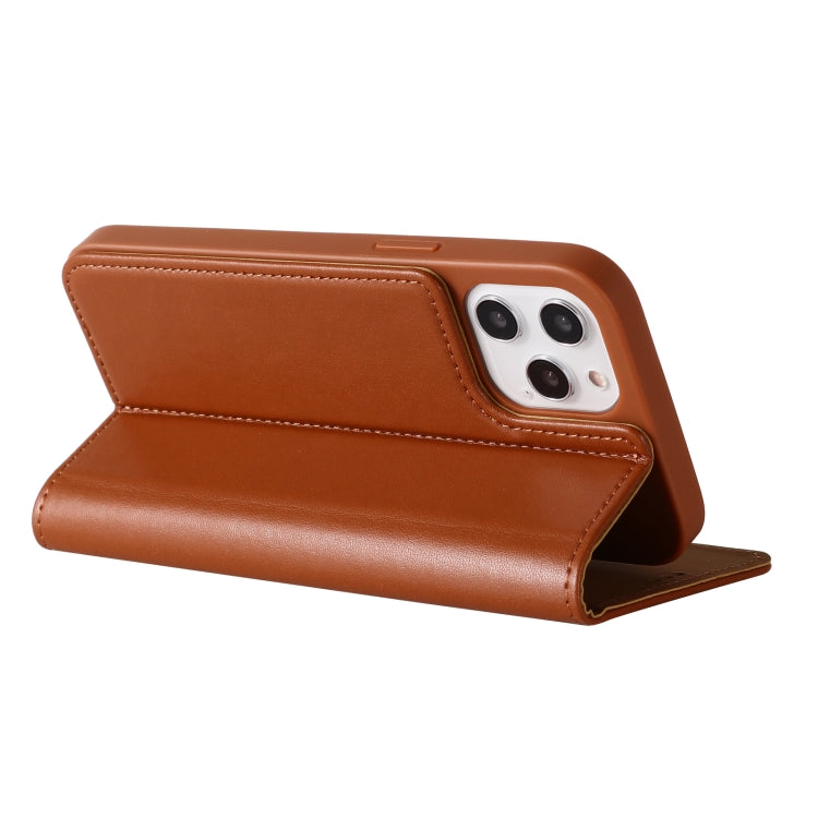 For iPhone 12 Pro Max GEBEI PU+TPU Horizontal Flip Protective Case with Holder & Card Slots(Brown) - HoMEdemic™ 