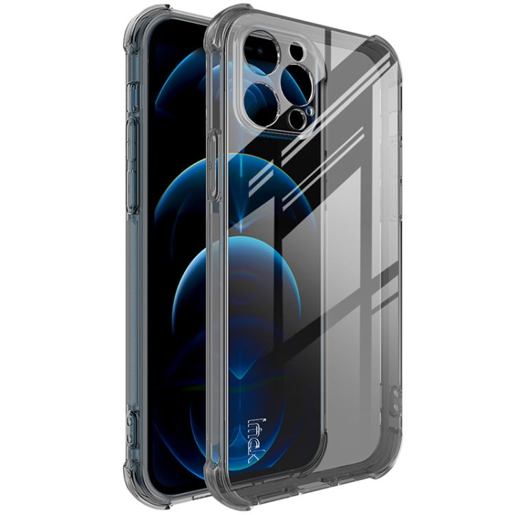 For iPhone 12 Pro IMAK All Coverage Shockproof Airbag TPU Case (Transparent Black) - HoMEdemic™ 