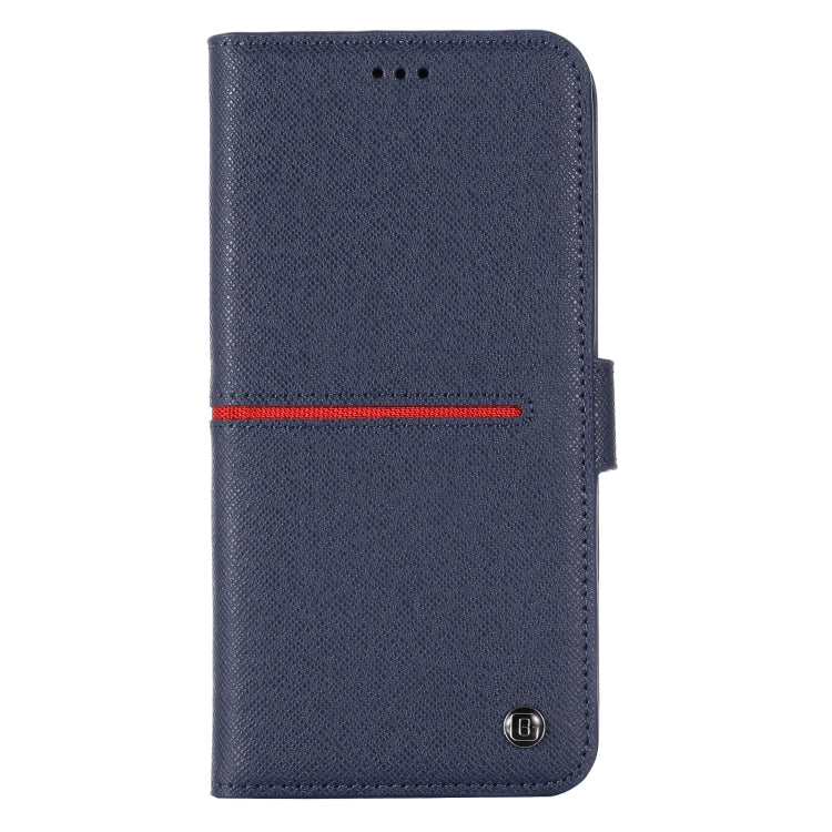 For iPhone 12 / 12 Pro GEBEI Top-grain Leather Horizontal Flip Protective Case with Holder & Card Slots & Wallet & Photo Frame(Blue) - HoMEdemic™ 