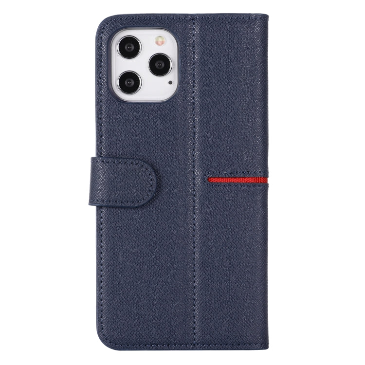 For iPhone 12 / 12 Pro GEBEI Top-grain Leather Horizontal Flip Protective Case with Holder & Card Slots & Wallet & Photo Frame(Blue) - HoMEdemic™ 