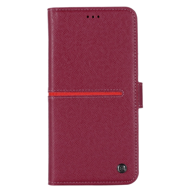 For iPhone 12 / 12 Pro GEBEI Top-grain Leather Horizontal Flip Protective Case with Holder & Card Slots & Wallet & Photo Frame(Wine Red) - HoMEdemic™ 