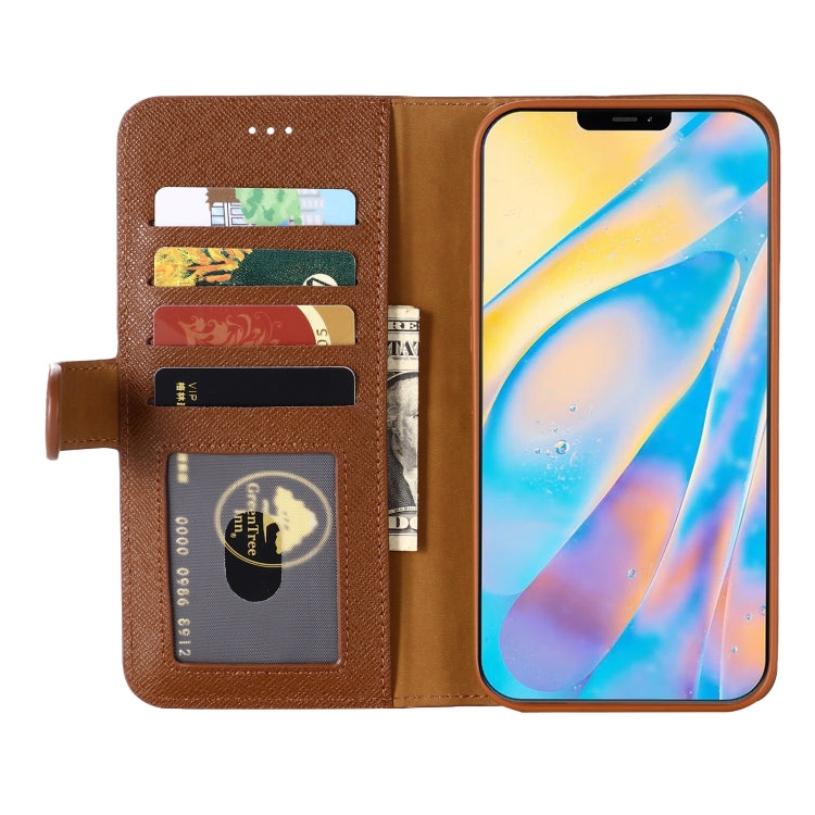 For iPhone 12 / 12 Pro GEBEI Top-grain Leather Horizontal Flip Protective Case with Holder & Card Slots & Wallet & Photo Frame(Brown) - HoMEdemic™ 