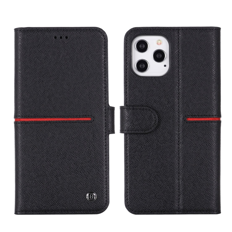 For iPhone 12 Pro Max GEBEI Top-grain Leather Horizontal Flip Protective Case with Holder & Card Slots & Wallet & Photo Frame(Black) - HoMEdemic™ 