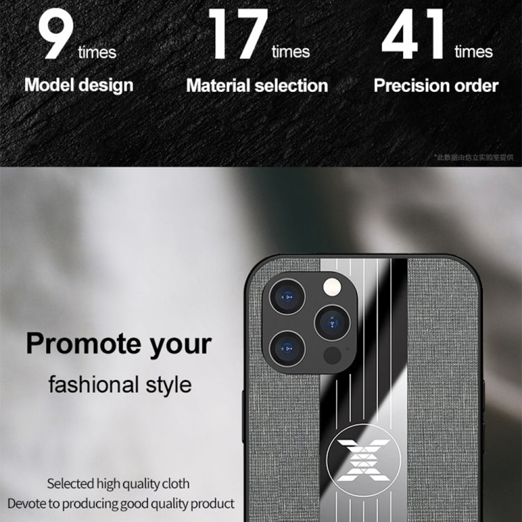 For iPhone 12 XINLI Stitching Cloth Textue Shockproof TPU Protective Case with Ring Holder(Grey) - HoMEdemic™ 
