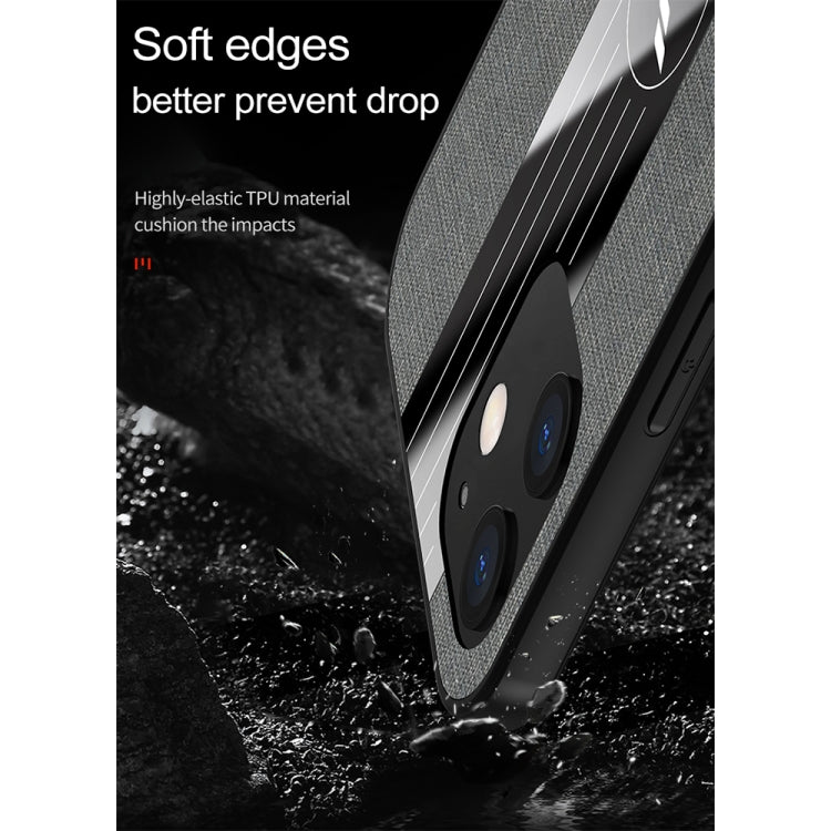 For iPhone 12 mini XINLI Stitching Cloth Textue Shockproof TPU Protective Case with Ring Holder (Blue) - HoMEdemic™ 