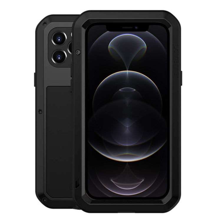 For iPhone 12 Pro LOVE MEI Metal Shockproof Life Waterproof Dustproof Protective Case(Black) - HoMEdemic™ 