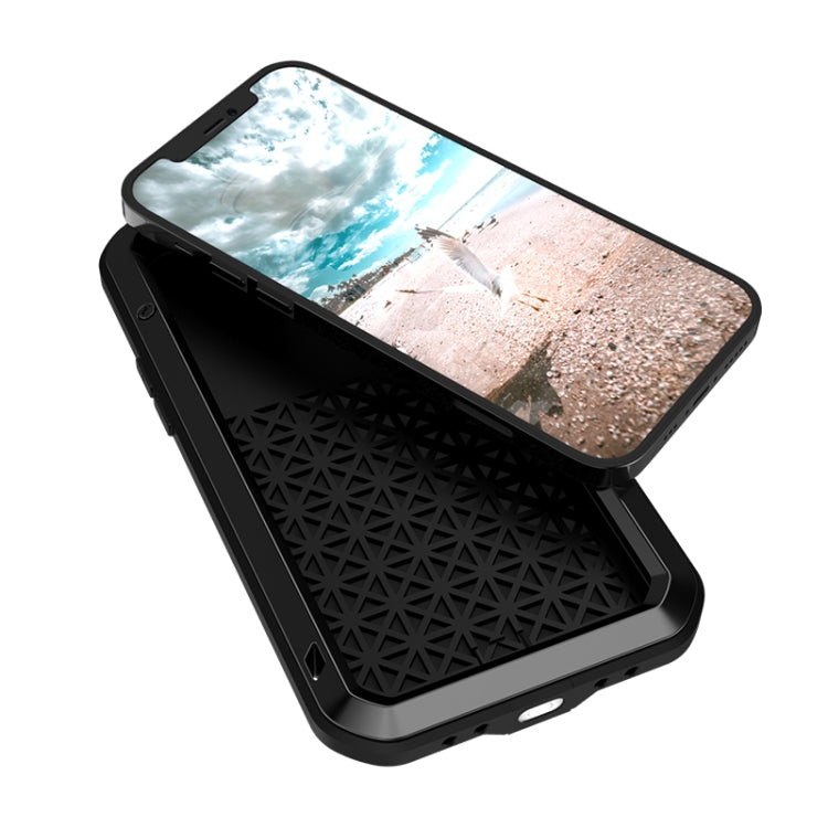 For iPhone 12 Pro LOVE MEI Metal Shockproof Life Waterproof Dustproof Protective Case(Black) - HoMEdemic™ 