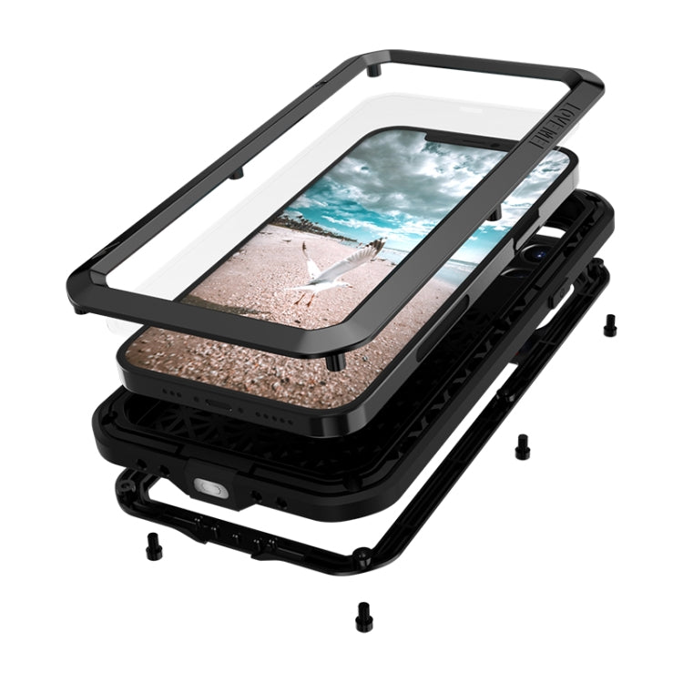 For iPhone 12 Pro LOVE MEI Metal Shockproof Life Waterproof Dustproof Protective Case(Black) - HoMEdemic™ 