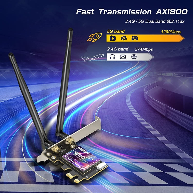 EDUP EP-9658 PCI-E WiFi 6 Card AX1800M Bluetooth 5.2 Adapter for Desktop PC, 2.4GHz/5.8GHz Dual Band Wireless PCI-E Internal Network Card - HoMEdemic™ 