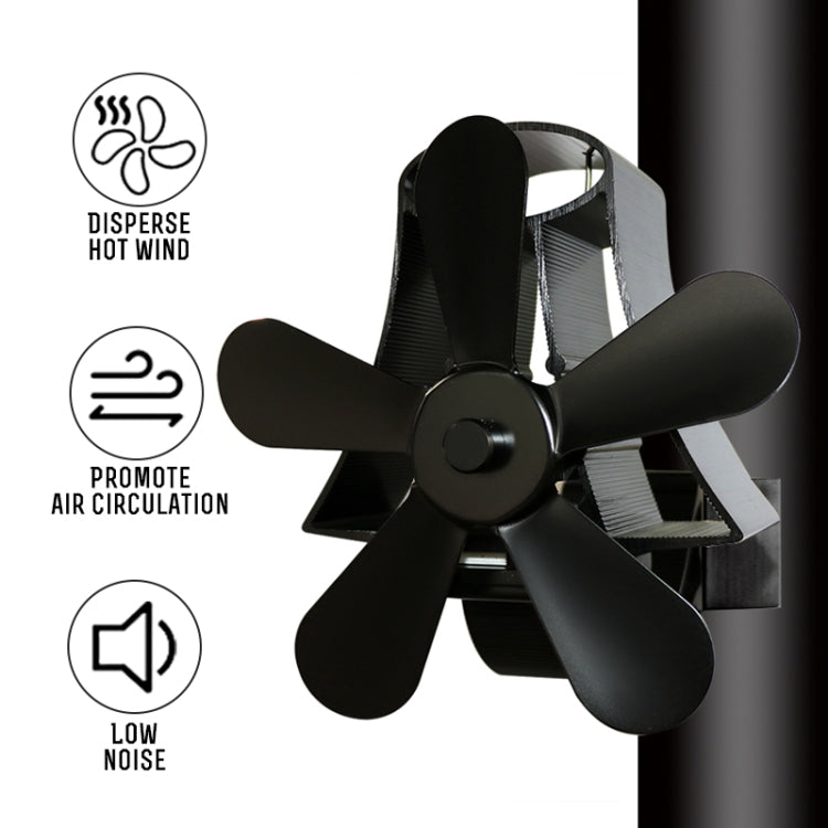 YL-106 5-Blade High Temperature Aluminum Heat Powered Fireplace Stove Fan, YL-106 (White), YL-106 (Black), YL-106 (Bronze), YL-106 (Grey), YL-106 (Gold), YL-106 (Rose Red), YL-106 (Silver)