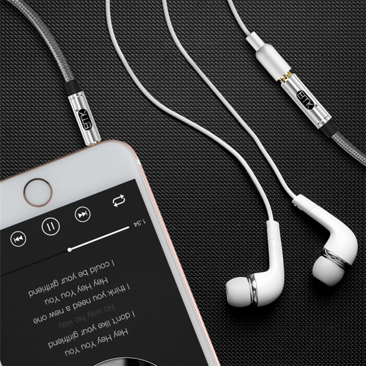 EMK 3.5mm Male to Female Gold-plated Plug Cotton Braided Audio Cable for Speaker / Notebooks / Headphone, Length: 0.5m - HoMEdemic™ 