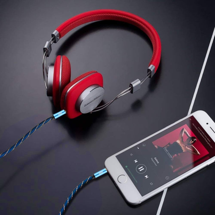 EMK 3.5mm Male to Male Grid Nylon Braided Audio Cable for Speaker / Notebooks / Headphone, Length: 0.5m - HoMEdemic™ 