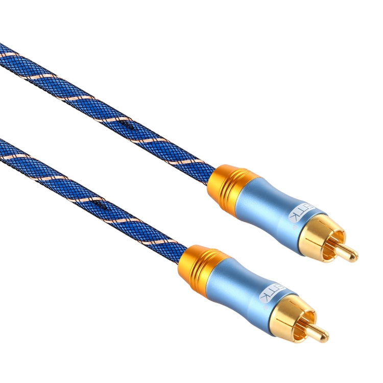 EMK 8mm RCA Male to 6mm RCA Male Gold-plated Plug Grid Nylon Braided Audio Coaxial Cable for Speaker Amplifier Mixer, Length: 2m - HoMEdemic™ 