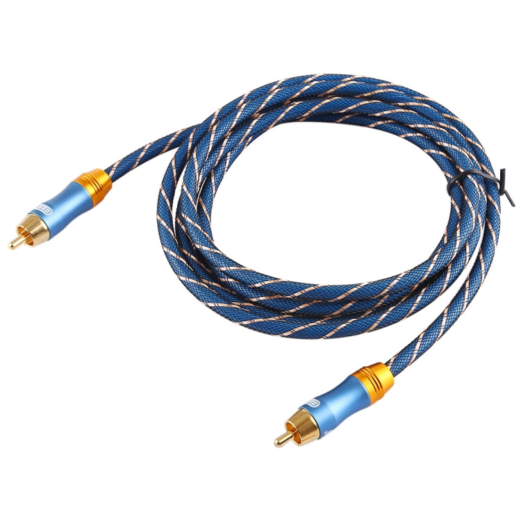 EMK 8mm RCA Male to 6mm RCA Male Gold-plated Plug Grid Nylon Braided Audio Coaxial Cable for Speaker Amplifier Mixer, Length: 2m - HoMEdemic™ 