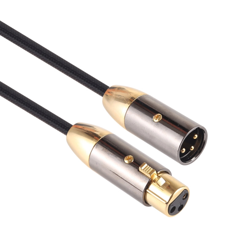 EMK XLR Male to Female Gold-plated Plug Cotton Braided Cannon Audio Cable for XLR Jack Devices, Length: 1m - HoMEdemic™ 