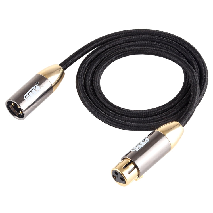 EMK XLR Male to Female Gold-plated Plug Cotton Braided Cannon Audio Cable for XLR Jack Devices, Length: 1m - HoMEdemic™ 