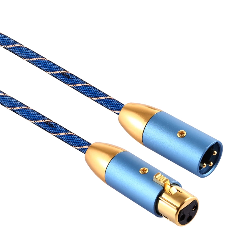 EMK XLR Male to Female Gold-plated Plug Grid Nylon Braided Cannon Audio Cable for XLR Jack Devices, Length: 2m - HoMEdemic™ 