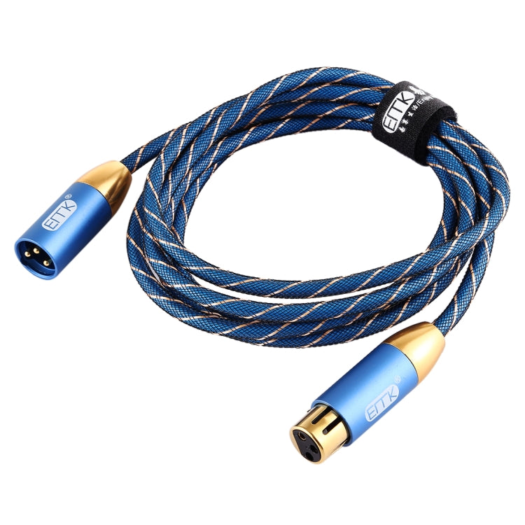 EMK XLR Male to Female Gold-plated Plug Grid Nylon Braided Cannon Audio Cable for XLR Jack Devices, Length: 2m - HoMEdemic™ 