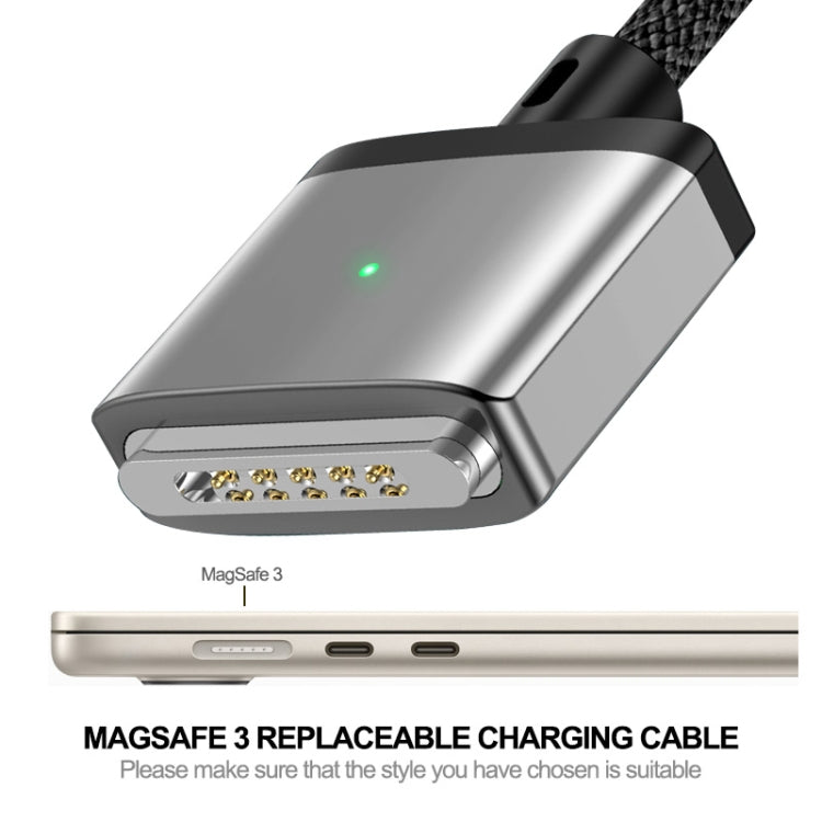 ENKAY 140W USB-C / Type-C to MagSafe 3 Nylon Braided Magnetic Charging Cable with LED Indicator for MacBook 6.6FT(Grey) - HoMEdemic™ 