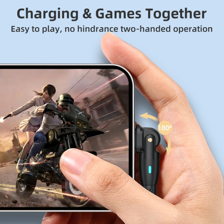 ENKAY 180 Degrees Rotating USB to 8 Pin Charging Data Cable with LED Light, Length:1m(Black) - HoMEdemic™ 