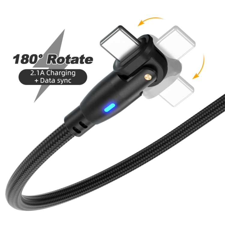 ENKAY 180 Degrees Rotating USB to 8 Pin Charging Data Cable with LED Light, Length:2m(Black) - HoMEdemic™ 