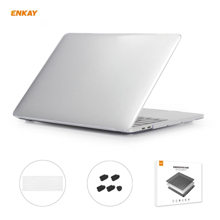 ENKAY 3 in 1 Crystal Laptop Protective Case + US Version TPU Keyboard Film + Anti-dust Plugs Set for MacBook Pro 13.3 inch A1706 / A1989 / A2159 (with Touch Bar)(Transparent) - HoMEdemic™ 
