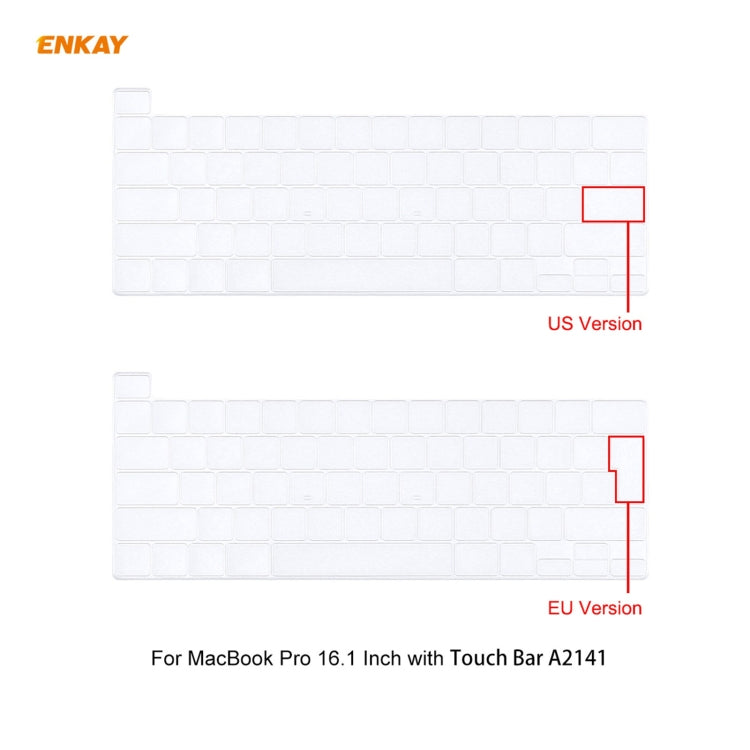 ENKAY 3 in 1 Matte Laptop Protective Case + EU Version TPU Keyboard Film + Anti-dust Plugs Set for MacBook Pro 16 inch A2141 (with Touch Bar)(White) - HoMEdemic™ 