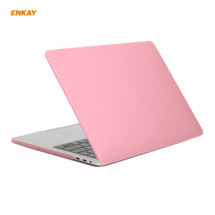 ENKAY 3 in 1 Matte Laptop Protective Case + US Version TPU Keyboard Film + Anti-dust Plugs Set for MacBook Pro 15.4 inch A1707 & A1990 (with Touch Bar)(Pink) - HoMEdemic™ 
