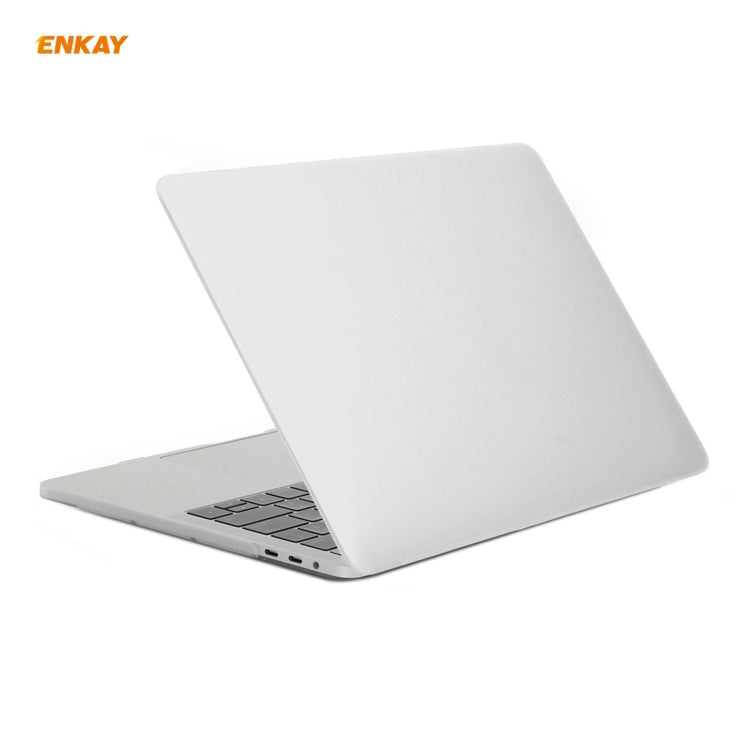 ENKAY 3 in 1 Matte Laptop Protective Case + US Version TPU Keyboard Film + Anti-dust Plugs Set for MacBook Pro 15.4 inch A1707 & A1990 (with Touch Bar)(White) - HoMEdemic™ 