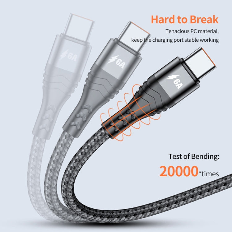 ENKAY 4-in-1 6A USB-A to Type-C / 8 Pin / Micro USB Multifunction Fast Charging Cable, Cable Length:2m(Grey) - HoMEdemic™ 