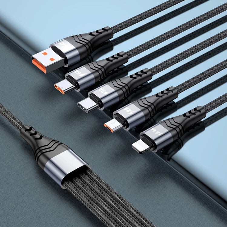 ENKAY 4-in-1 6A USB-A to Type-C / 8 Pin / Micro USB Multifunction Fast Charging Cable, Cable Length:2m(Grey) - HoMEdemic™ 