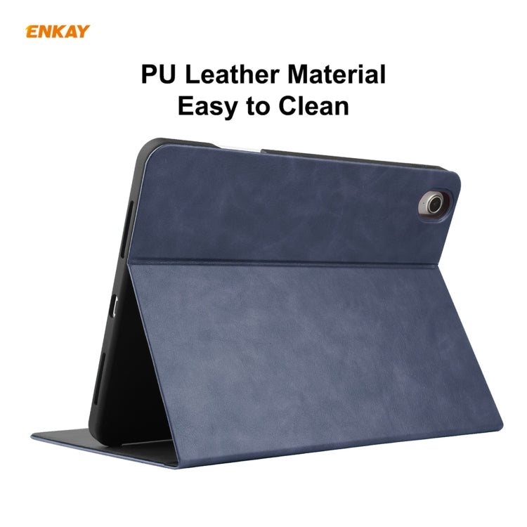 ENKAY ENK-8024 Cow Texture PU Leather + TPU Smart Case with Pen Slot foriPad Air 2022 / 2020 10.9 / iPad Pro 11 (2018)(Dark Blue) - HoMEdemic™ 