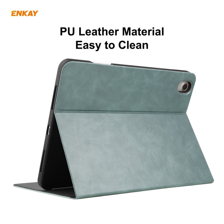 ENKAY ENK-8024 Cow Texture PU Leather + TPU Smart Case with Pen Slot foriPad Air 2022 / 2020 10.9 / iPad Pro 11 (2018)(Green) - HoMEdemic™ 