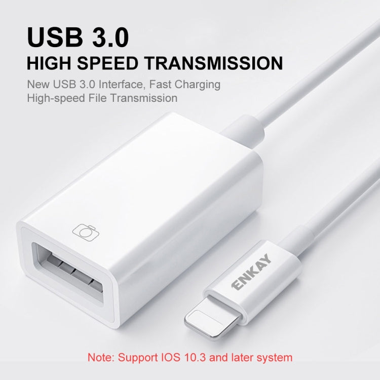 ENKAY ENK-AT108 8 Pin to USB 3.0 OTG Adapter Data Cable for iPhone / iPad - HoMEdemic™ 