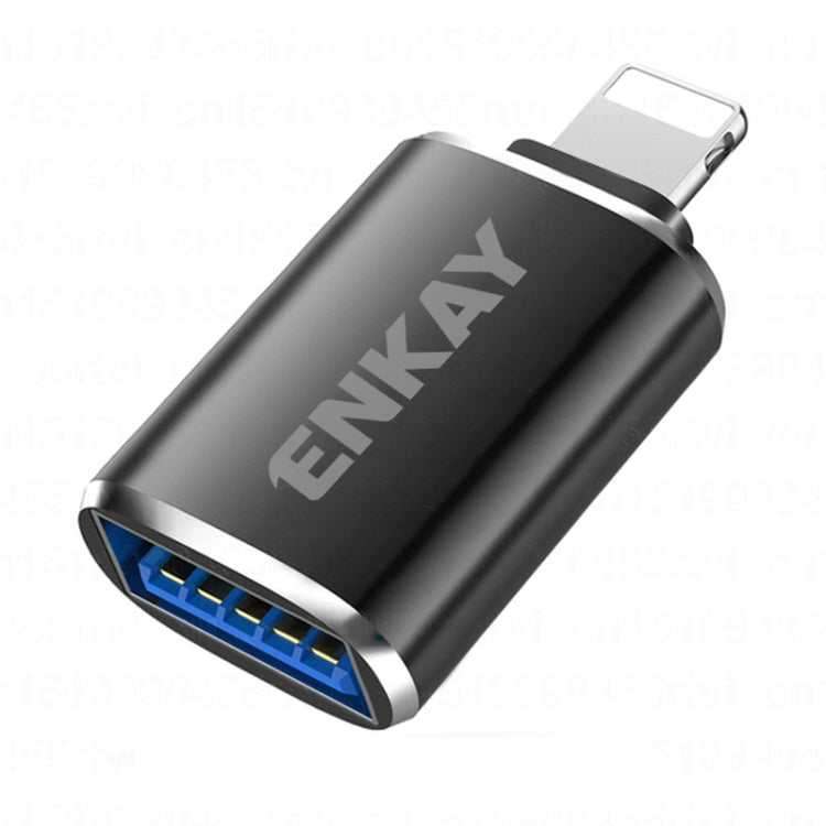 ENKAY ENK-AT110 8 Pin Male to USB 3.0 Female Aluminium Alloy OTG Adapter(Black) - HoMEdemic™ 