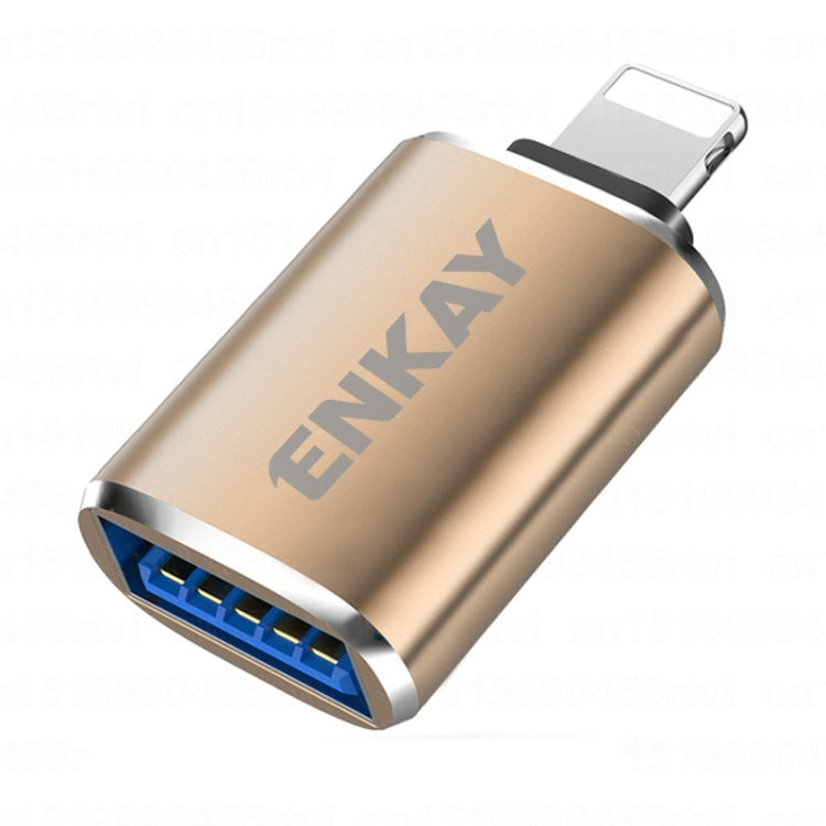 ENKAY ENK-AT110 8 Pin Male to USB 3.0 Female Aluminium Alloy OTG Adapter(Golden) - HoMEdemic™ 