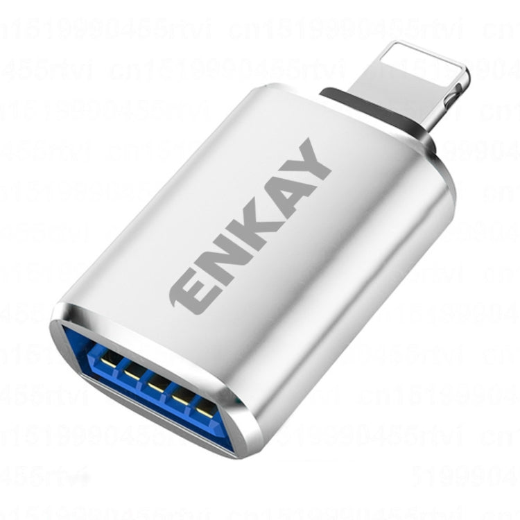 ENKAY ENK-AT110 8 Pin Male to USB 3.0 Female Aluminium Alloy OTG Adapter(Silver) - HoMEdemic™ 