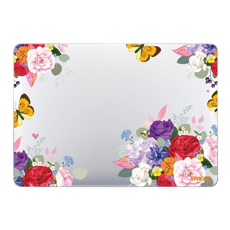 ENKAY Flower Series Pattern Laotop Protective Crystal Case For MacBook Pro 14.2 inch A2442 (2021)/14 inch A3434 2025 (M5)(Rose) - HoMEdemic™ 