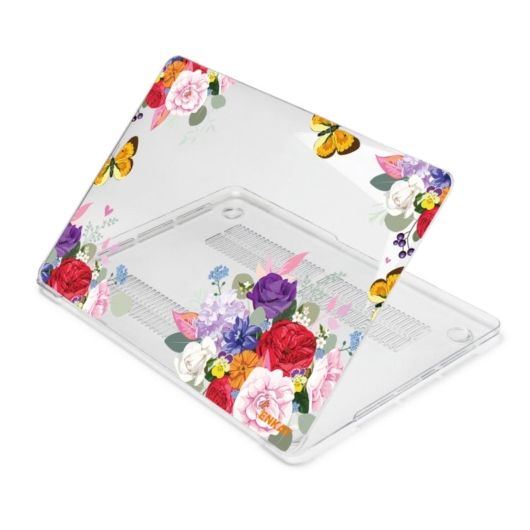 ENKAY Flower Series Pattern Laotop Protective Crystal Case For MacBook Pro 14.2 inch A2442 (2021)/14 inch A3434 2025 (M5)(Rose) - HoMEdemic™ 