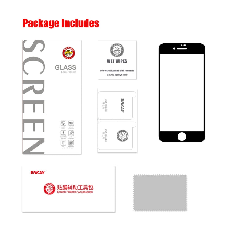 ENKAY Full Glue 0.26mm 9H 2.5D Tempered Glass Full Film for iPhone SE 2022 / SE 2020 / 8 / 7 - HoMEdemic™ 