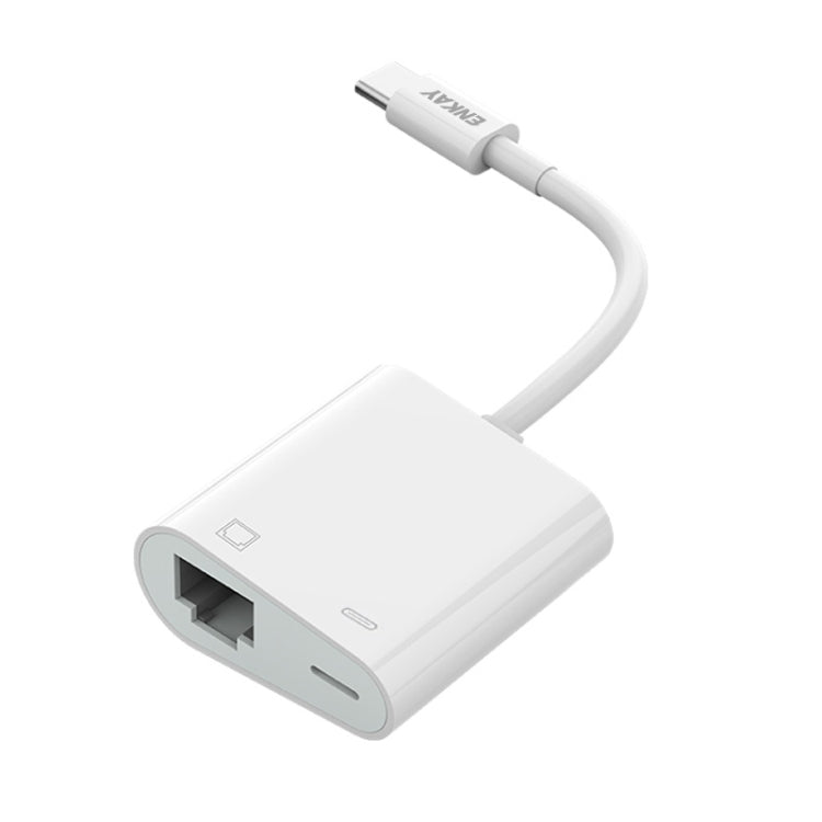 ENKAY Hat-Prince 2 in 1 Type-C Male to Female Type-C + RJ45 Ethernet LAN Network Adapter - HoMEdemic™ 