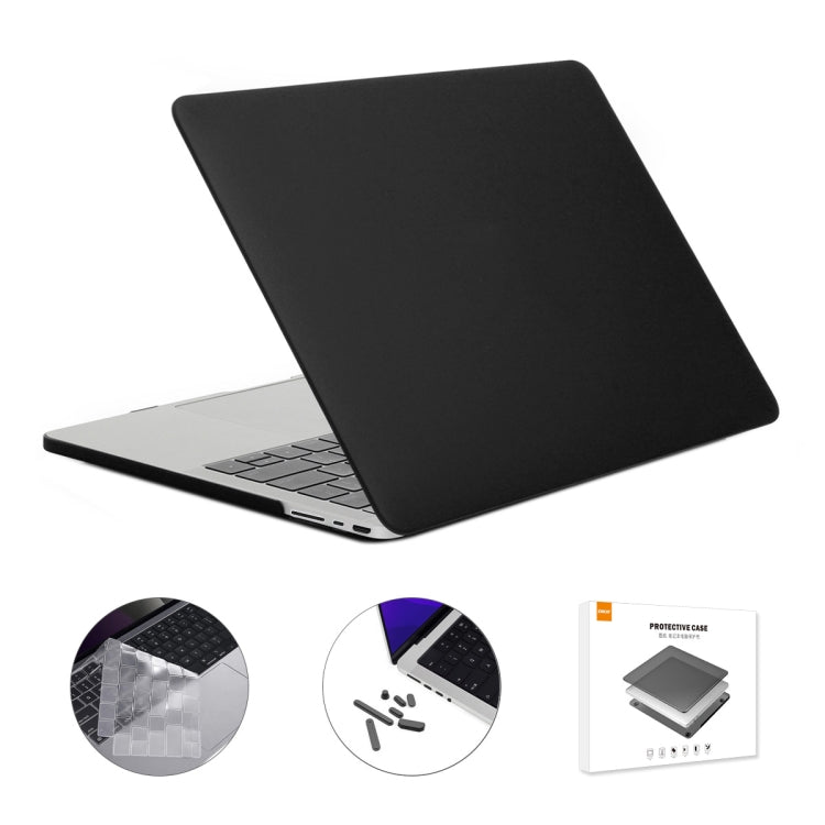 ENKAY Hat-Prince 3 in 1 Matte Laptop Protective Case + TPU Keyboard Film + Anti-dust Plugs Set for MacBook Pro 14.2 inch A2442 2021/A2779 2023/14 inch A3434 2025 (M5), Version:US Version(Black) - HoMEdemic™ 