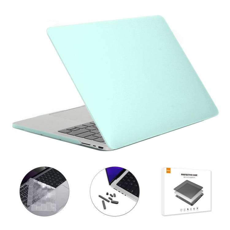 ENKAY Hat-Prince 3 in 1 Matte Laptop Protective Case + TPU Keyboard Film + Anti-dust Plugs Set for MacBook Pro 14.2 inch A2442 2021/A2779 2023/14 inch A3434 2025 (M5), Version:US Version(Light Green) - HoMEdemic™ 