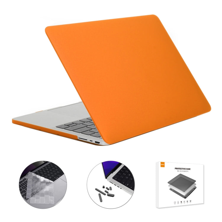 ENKAY Hat-Prince 3 in 1 Matte Laptop Protective Case + TPU Keyboard Film + Anti-dust Plugs Set for MacBook Pro 14.2 inch A2442 2021/A2779 2023/14 inch A3434 2025 (M5), Version:US Version(Orange) - HoMEdemic™ 