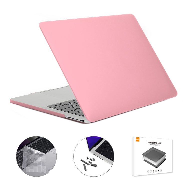 ENKAY Hat-Prince 3 in 1 Matte Laptop Protective Case + TPU Keyboard Film + Anti-dust Plugs Set for MacBook Pro 14.2 inch A2442 2021/A2779 2023/14 inch A3434 2025 (M5), Version:US Version(Pink) - HoMEdemic™ 