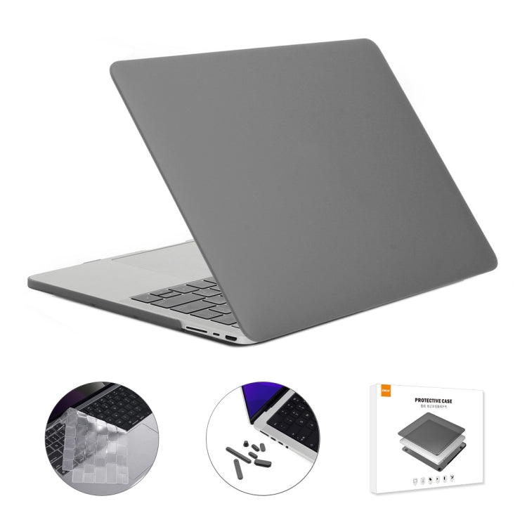 ENKAY Hat-Prince 3 in 1 Matte Laptop Protective Case + TPU Keyboard Film + Anti-dust Plugs Set for MacBook Pro 16.2 inch A2485 2021/A2880 2023, Version:EU Version(Grey) - HoMEdemic™ 