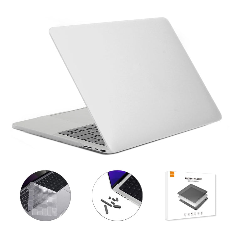 ENKAY Hat-Prince 3 in 1 Matte Laptop Protective Case + TPU Keyboard Film + Anti-dust Plugs Set for MacBook Pro 16.2 inch A2485 2021/A2880 2023, Version:US Version(White) - HoMEdemic™ 